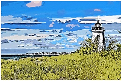 Black Rock Harbor Light. Digi Paint.